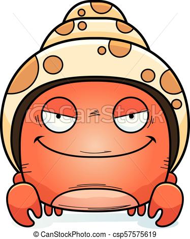 374x470 Evil Little Hermit Crab. A Cartoon Illustration Of An Evil