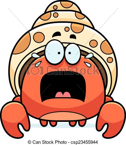 408x470 Scared Little Hermit Crab. A Cartoon Illustration Of A Eps