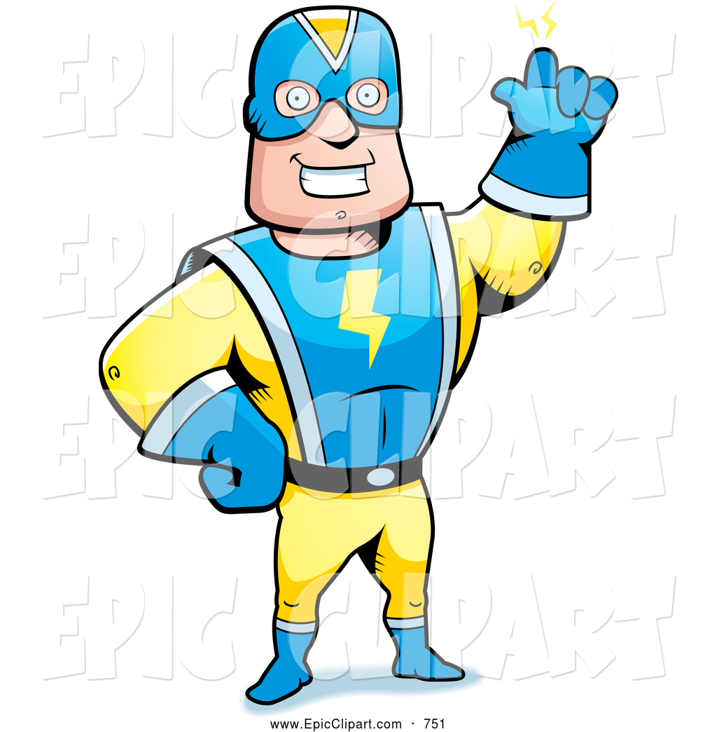 1024x1044 Vector Clip Art Of A Smiling Electric Blue And Yellow Super Hero