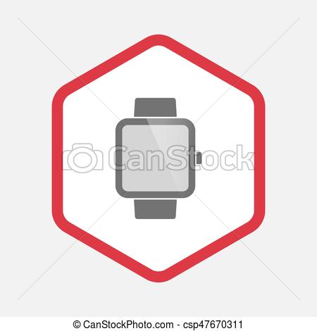 450x470 Isolated Hexagon With A Smart Watch. Illustration Of An Vector