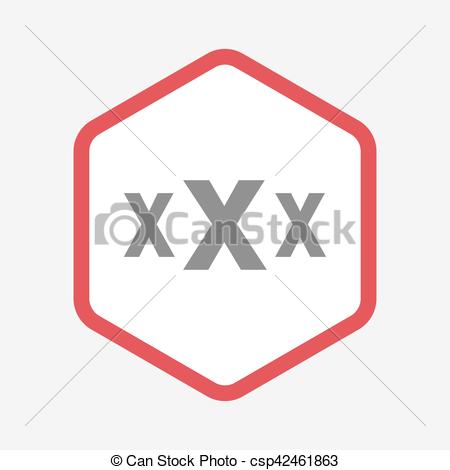 450x470 Isolated Hexagon With A Xxx Letter Icon. Illustration