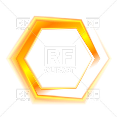 400x400 Orange Hexagon Frame Royalty Free Vector Clip Art Image