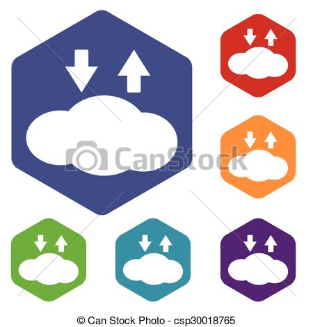 450x470 Cloud Exchange Icon, Hexagon Set. Cloud Exchange Icons Set