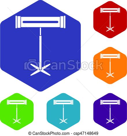 439x470 Electric Heater Icons Set Hexagon Isolated Vector Eps Vector