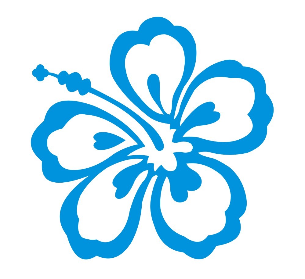999x915 Blue Hawaiian Flowers Clip Art