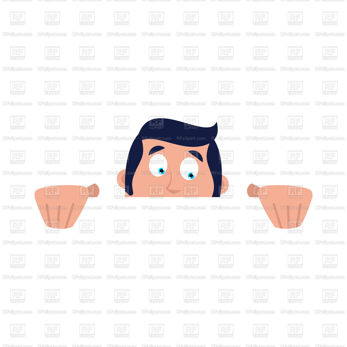 1200x1200 Guy Hidden Looks Out Royalty Free Vector Clip Art Image