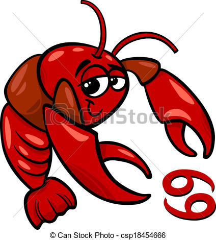 424x470 Cancer Or The Crab Zodiac Sign. Cartoon Illustration Of Clip
