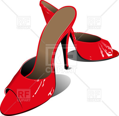 400x388 Female Red Fashion High Heel Shoes Royalty Free Vector Clip Art