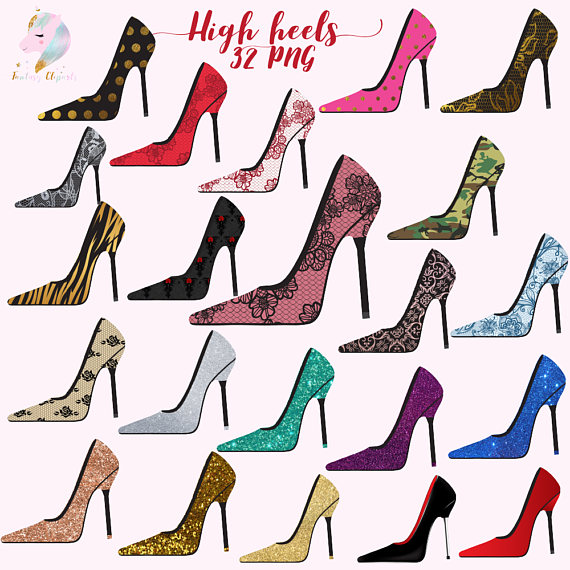 570x570 High Heels Clipart, Woman Shoe Clip Art, Women Accessories, Rose