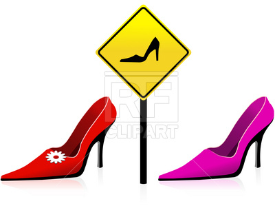 400x302 Red, High Hill Women Shoes And Female Sign Royalty Free Vector