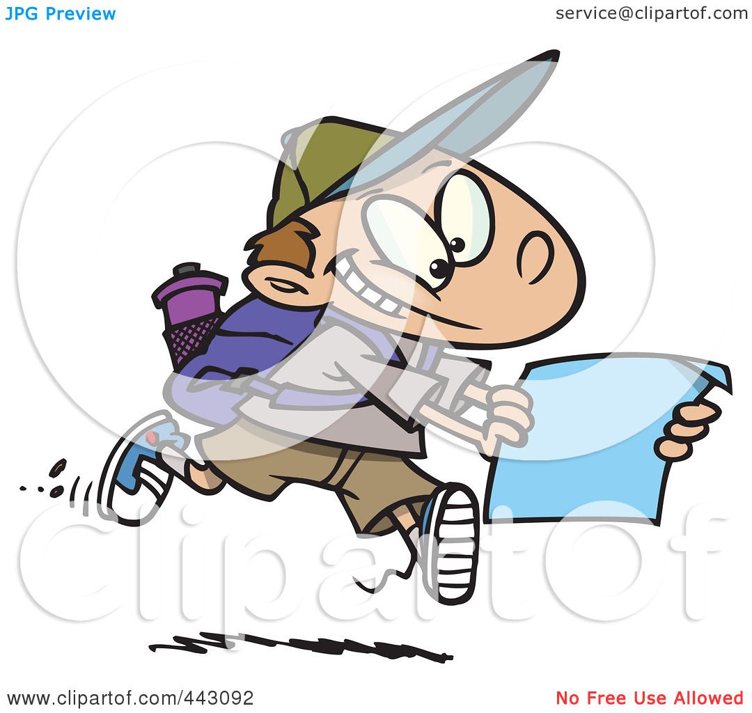 1080x1024 Royalty Free (Rf) Clip Art Illustration Of A Cartoon Hiking Boy