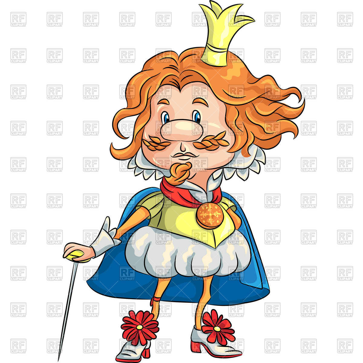 1200x1200 Funny Fairytale Cartoon King In Ceremonial Robes Royalty Free