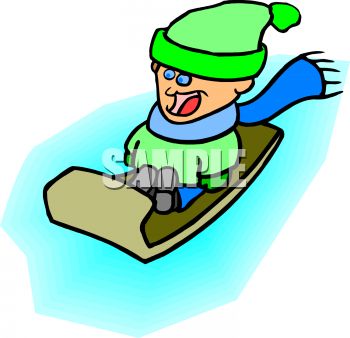 350x338 Picture Of A Boy Sliding Down In A Hill In His Sled