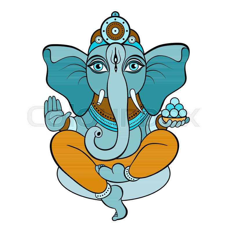 800x800 Hindu God Ganesha. Ganapati. Vector Hand Drawn Illustration