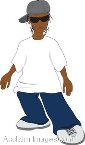 177x300 Clip Art Of A Black Hip Hop Kid With Dreadlocks