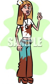 211x350 Hippie Chick Clip Art