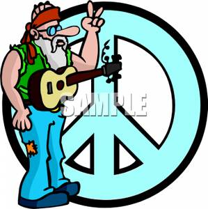 299x300 Retro Hippie With A Peace Sign
