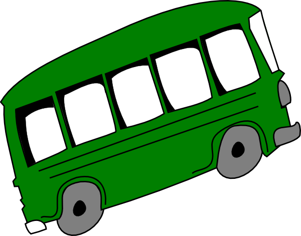 600x471 Green Bus Clip Art