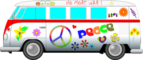 500x211 Hippie Van Public Domain Vectors