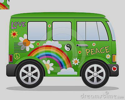 400x320 Clip Art Cartoon Retro Hippie Van Kn19uui