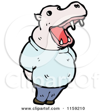 450x470 Cartoon Of A Thinking Hippo