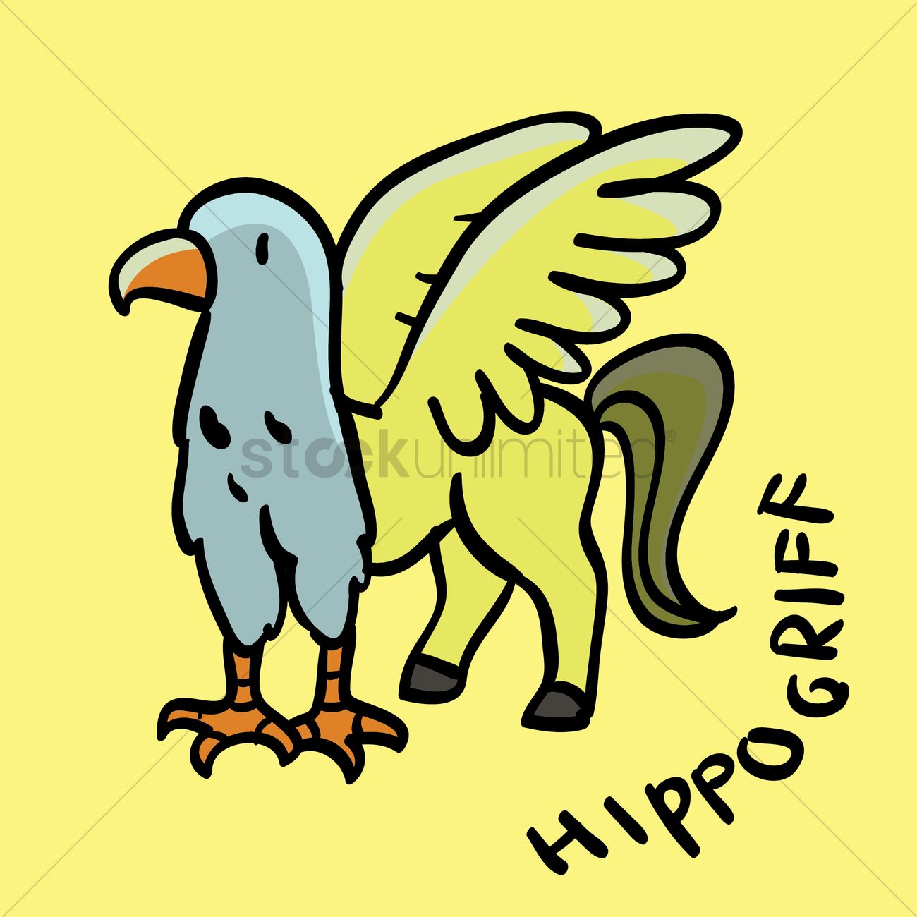 1300x1300 Hippogriff Cartoon Vector Image