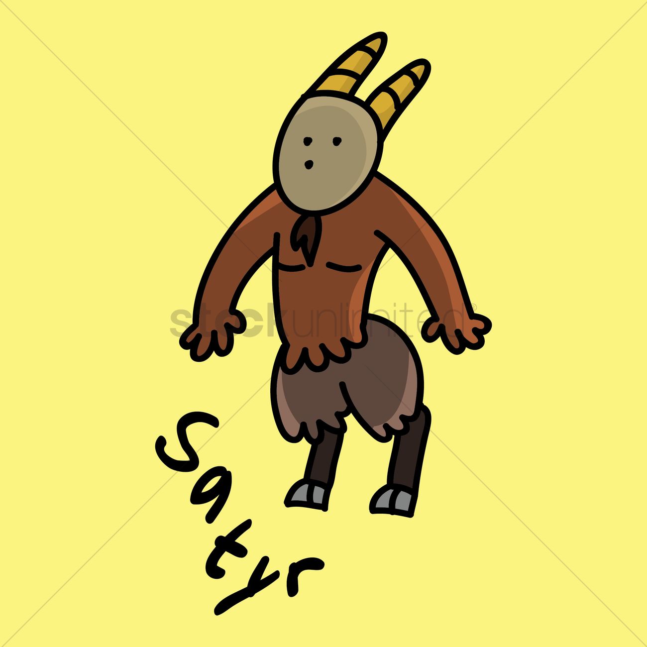 1300x1300 Satyr Cartoon Vector Image