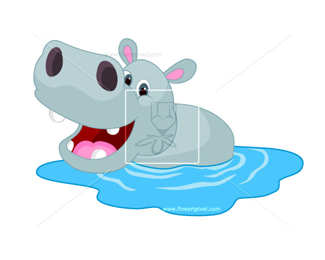 650x520 Hippo In Water Free Vectors, Illustrations, Graphics, Clipart