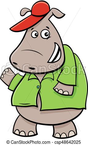 286x470 Hippopotamus Cartoon Character. Cartoon Illustration Of Vector