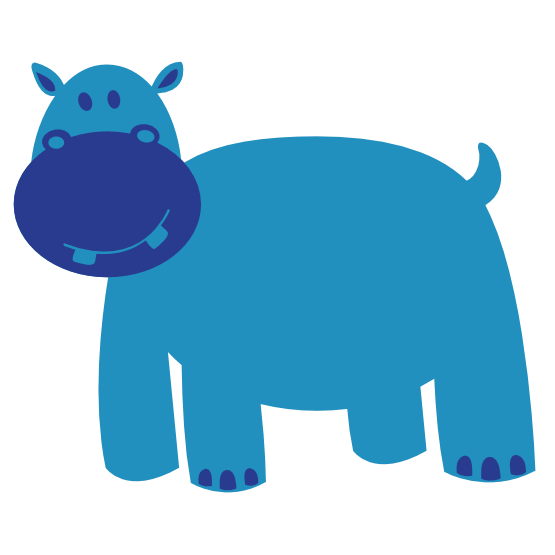 555x555 Clip Art Colorful Animal Hippo Geometry