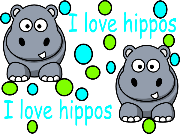 600x446 Clip Art Of Cartoon Hippopotamus Clipart Image