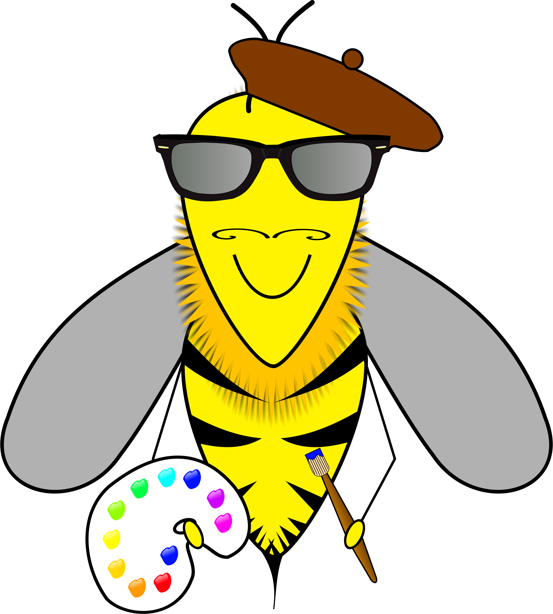 2160x2400 Hipster Bee Artist Icons Png