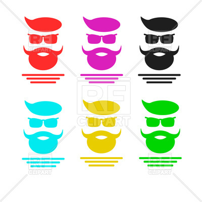 400x400 Silhouette Of Hipster Face Royalty Free Vector Clip Art Image