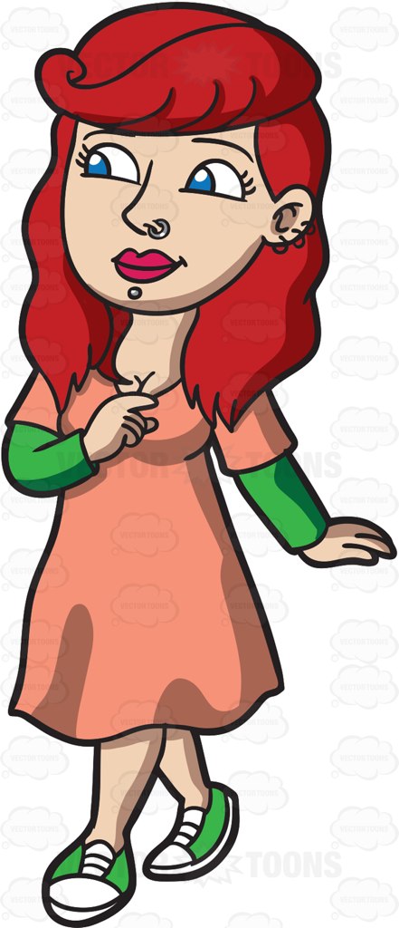 441x1024 A Female Hipster With Multiple Piercings Cartoon Clipart Vector