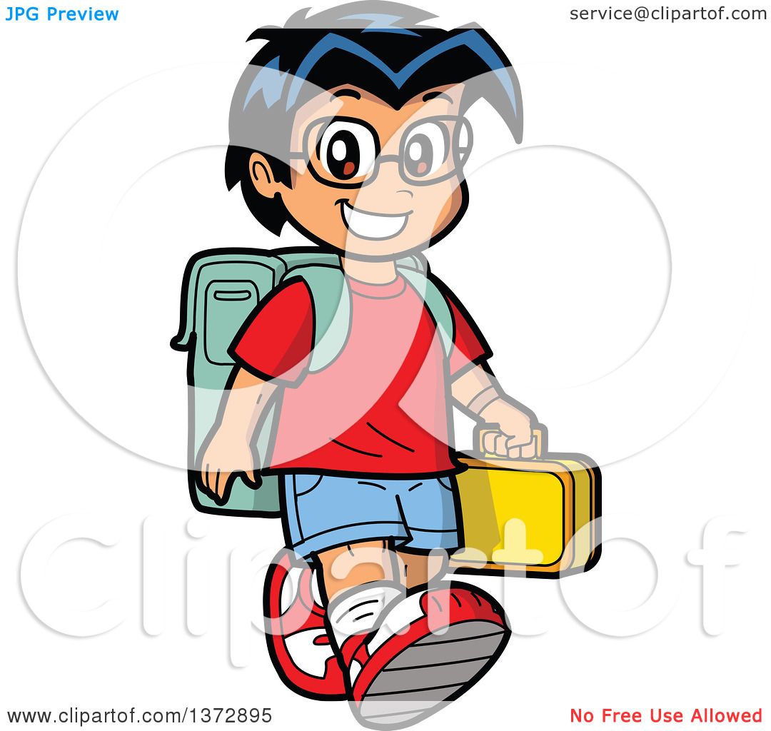 1080x1024 Clipart Of A Happy Hispanic School Boy Walking