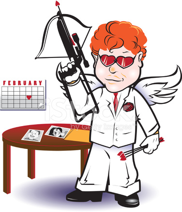 376x439 Cupid Hitman Stock Vector
