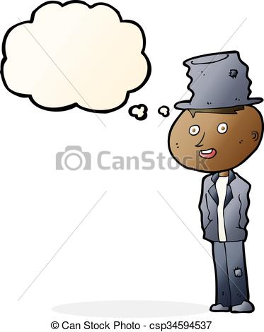 373x470 Cartoon Funny Hobo Man With Thought Bubble Vectors