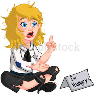 324x324 Destitute Businesswoman Needs Help Vector Cartoon Clipart