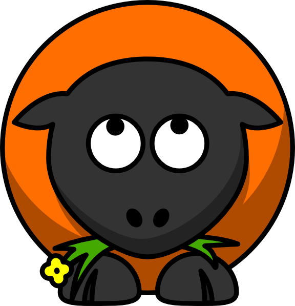 576x597 Orange Cartoon Sheep Looking Up Clip Art