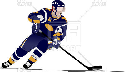 400x231 Ice Hockey Player Forward In Action Vector Image Vector Artwork