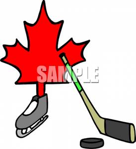 274x300 Royalty Free Clipart Image The Canadian Red Leaf And A Hockey