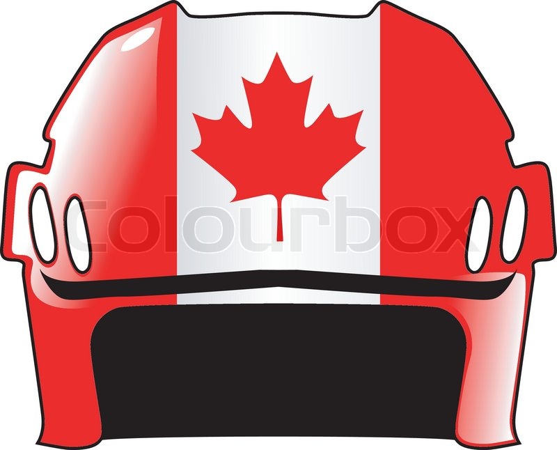800x646 Hockey Helmet In Colors Of Canada Stock Vector Colourbox