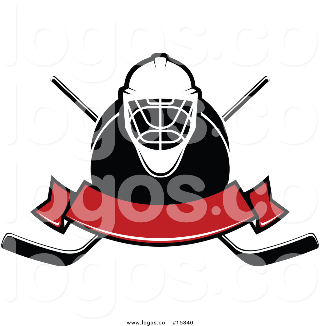 1024x1044 Royalty Free Vector Logo Of A Hockey Banner With Mask, Puck,
