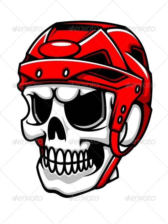 590x786 Skull In Hockey Helmet By Vectortradition Graphicriver