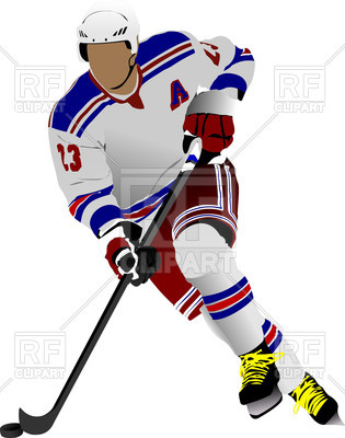 315x400 Colored Silhouette Of Ice Hockey Player In Action Royalty Free