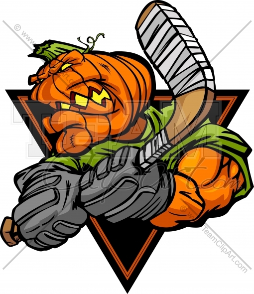 510x590 Halloween Hockey Clipart Image. Easy To Edit Vector Format.
