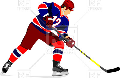 400x262 Ice Hockey Player Royalty Free Vector Clip Art Image