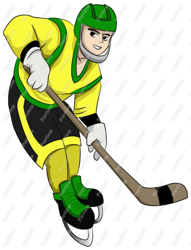 614x800 Professional Hockey Player Clip Art