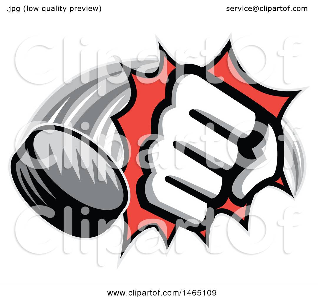 1080x1024 Clipart Of A Fisted Hand Breaking Through A Wall And A Hockey Puck