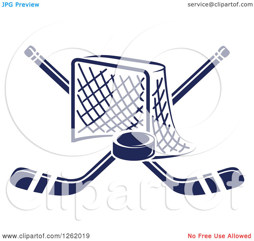 1080x1024 Clipart Of A Hockey Goal Net With Crossed Sticks And A Puck